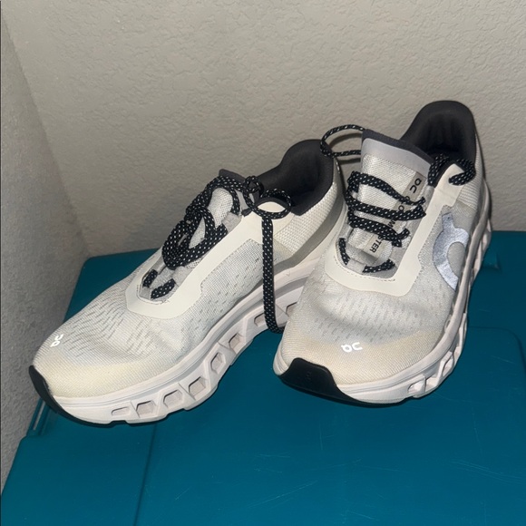 On Running Cream and Black Athletic Shoes - Picture 1 of 4